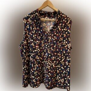 Anne Klein Triple Pleat V-Neck Blouse - 2X - EUC